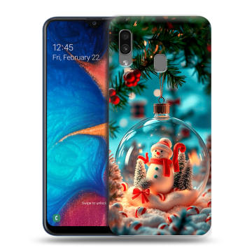 Силиконовый чехол на Samsung Galaxy A20 с принтом Новый год Силиконовый чехол на Samsung Galaxy A20 с принтом Новый год