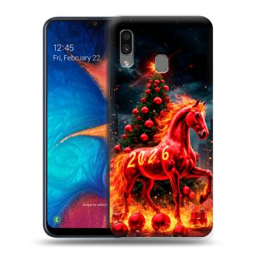 Силиконовый чехол на Samsung Galaxy A20 с принтом Новый год Силиконовый чехол на Samsung Galaxy A20 с принтом Новый год