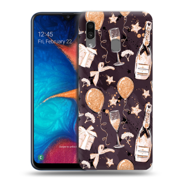 Силиконовый чехол на Samsung Galaxy A20 с принтом Новый год Силиконовый чехол на Samsung Galaxy A20 с принтом Новый год