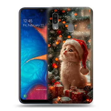 Силиконовый чехол на Samsung Galaxy A20 с принтом Новый год Силиконовый чехол на Samsung Galaxy A20 с принтом Новый год