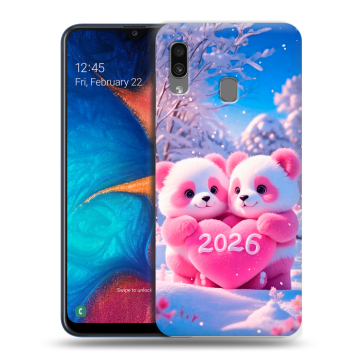 Силиконовый чехол на Samsung Galaxy A20 с принтом Новый год Силиконовый чехол на Samsung Galaxy A20 с принтом Новый год