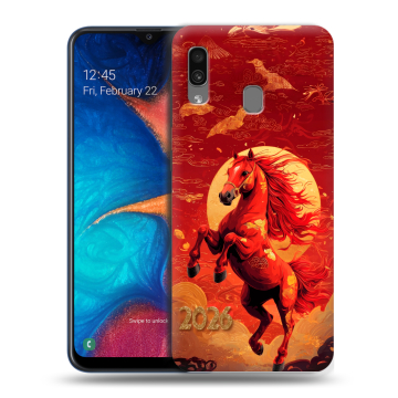 Силиконовый чехол на Samsung Galaxy A20 с принтом Новый год Силиконовый чехол на Samsung Galaxy A20 с принтом Новый год