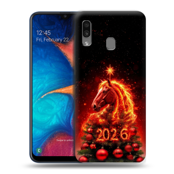 Силиконовый чехол на Samsung Galaxy A20 с принтом Новый год Силиконовый чехол на Samsung Galaxy A20 с принтом Новый год