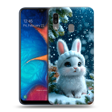 Силиконовый чехол на Samsung Galaxy A20 с принтом Новый год Силиконовый чехол на Samsung Galaxy A20 с принтом Новый год