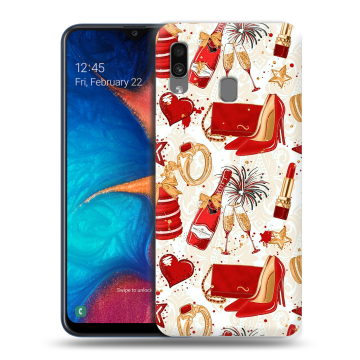 Силиконовый чехол на Samsung Galaxy A20 с принтом Новый год Силиконовый чехол на Samsung Galaxy A20 с принтом Новый год