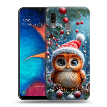 Силиконовый чехол на Samsung Galaxy A20 с принтом Новый год
