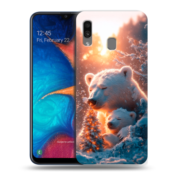 Силиконовый чехол на Samsung Galaxy A20 с принтом Новый год