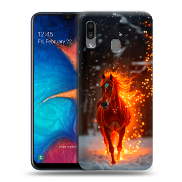 Силиконовый чехол на Samsung Galaxy A20 с принтом Новый год