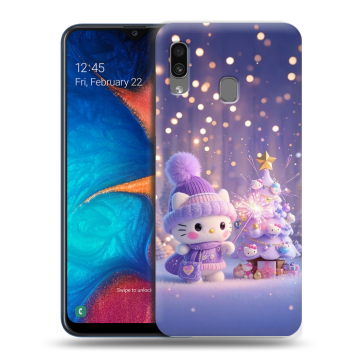 Силиконовый чехол на Samsung Galaxy A20 с принтом Новый год