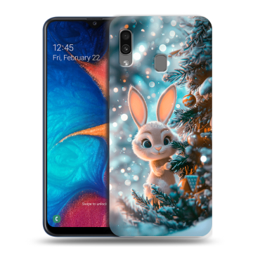 Силиконовый чехол на Samsung Galaxy A20 с принтом Новый год