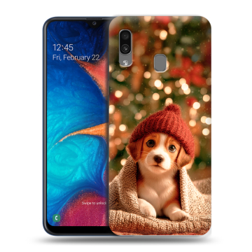 Силиконовый чехол на Samsung Galaxy A20 с принтом Новый год