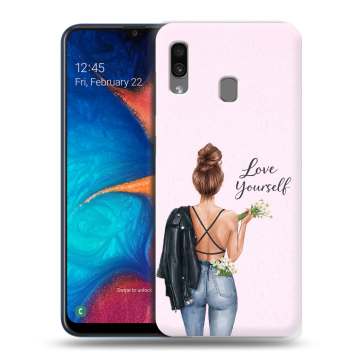 Силиконовый чехол на Samsung Galaxy A20 с принтом женский Силиконовый чехол на Samsung Galaxy A20 с принтом женский