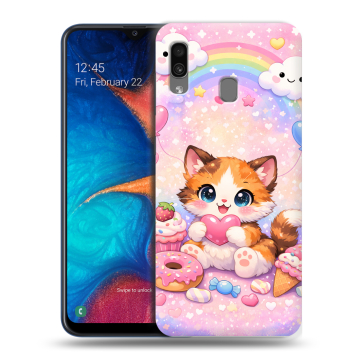 Силиконовый чехол на Samsung Galaxy A20 с принтом для девочек
