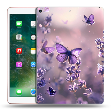 Силиконовый чехол на Ipad Air (2019) с принтом бабочки и лаванда Силиконовый чехол на Ipad Air (2019) с принтом бабочки и лаванда