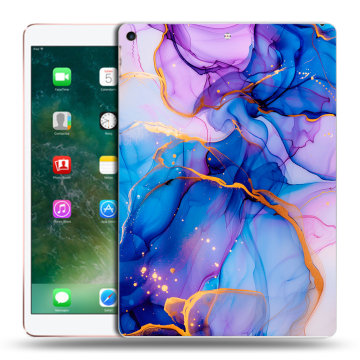 Силиконовый чехол на Ipad Air (2019) с принтом синий мрамор Силиконовый чехол на Ipad Air (2019) с принтом синий мрамор