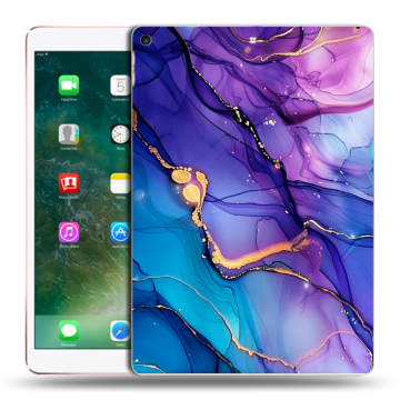 Силиконовый чехол на Ipad Air (2019) с принтом синий мрамор