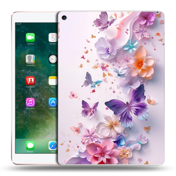 Силиконовый чехол на Ipad Air (2019) с принтом цветы бабочки