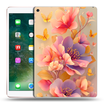 Силиконовый чехол на Ipad Air (2019) с принтом Цветы и бабочки