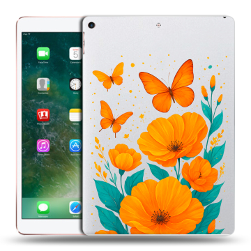 Силиконовый чехол на Ipad Air (2019) с принтом цветы бабочки