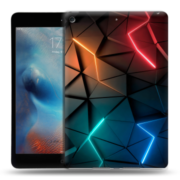 Силиконовый чехол на планшета Ipad Mini (2019) с принтом Абстракция неон