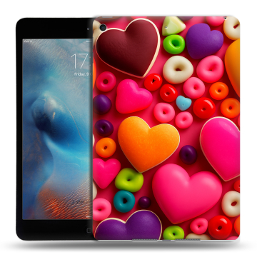 Силиконовый чехол на планшета Ipad Mini (2019) с принтом Сердечки