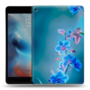 Силиконовый чехол на Ipad Mini (2019) с принтом Голубые цветы Силиконовый чехол на Ipad Mini (2019) с принтом Голубые цветы