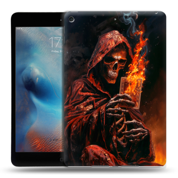 Силиконовый чехол на Ipad Mini (2019) с принтом Скелет и карты Силиконовый чехол на Ipad Mini (2019) с принтом Скелет и карты