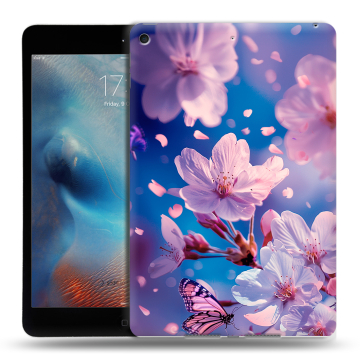 Силиконовый чехол на Ipad Mini (2019) с принтом цветы бабочки Силиконовый чехол на Ipad Mini (2019) с принтом цветы бабочки