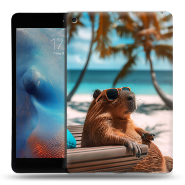 Силиконовый чехол на Ipad Mini (2019) с принтом Капибара Силиконовый чехол на Ipad Mini (2019) с принтом Капибара