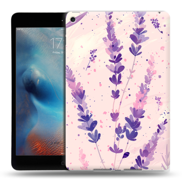 Силиконовый чехол на Ipad Mini (2019) с принтом цветы лаванда Силиконовый чехол на Ipad Mini (2019) с принтом цветы лаванда