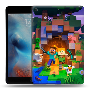 Силиконовый чехол на Ipad Mini (2019) с принтом Майнкрафт Minecraft Силиконовый чехол на Ipad Mini (2019) с принтом Майнкрафт Minecraft