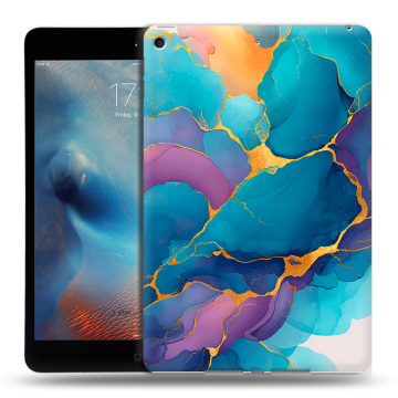 Силиконовый чехол на Ipad Mini (2019) с принтом Мрамор блестки