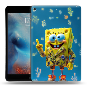Силиконовый чехол на Ipad Mini (2019) с принтом Спанч боб Спанчбоб Силиконовый чехол на Ipad Mini (2019) с принтом Спанч боб Спанчбоб