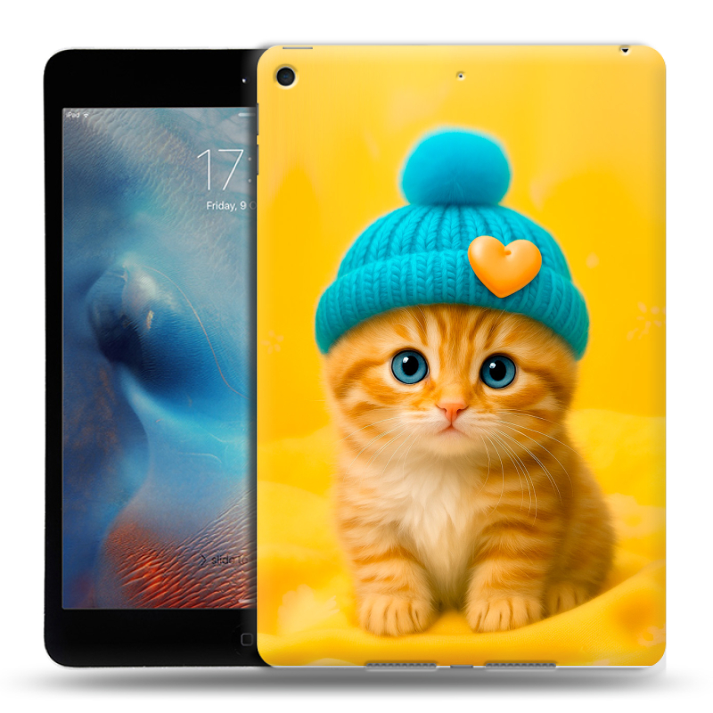 Силиконовый чехол на Ipad Mini (2019) с принтом Котенок в шапке Силиконовый чехол на Ipad Mini (2019) с принтом Котенок в шапке