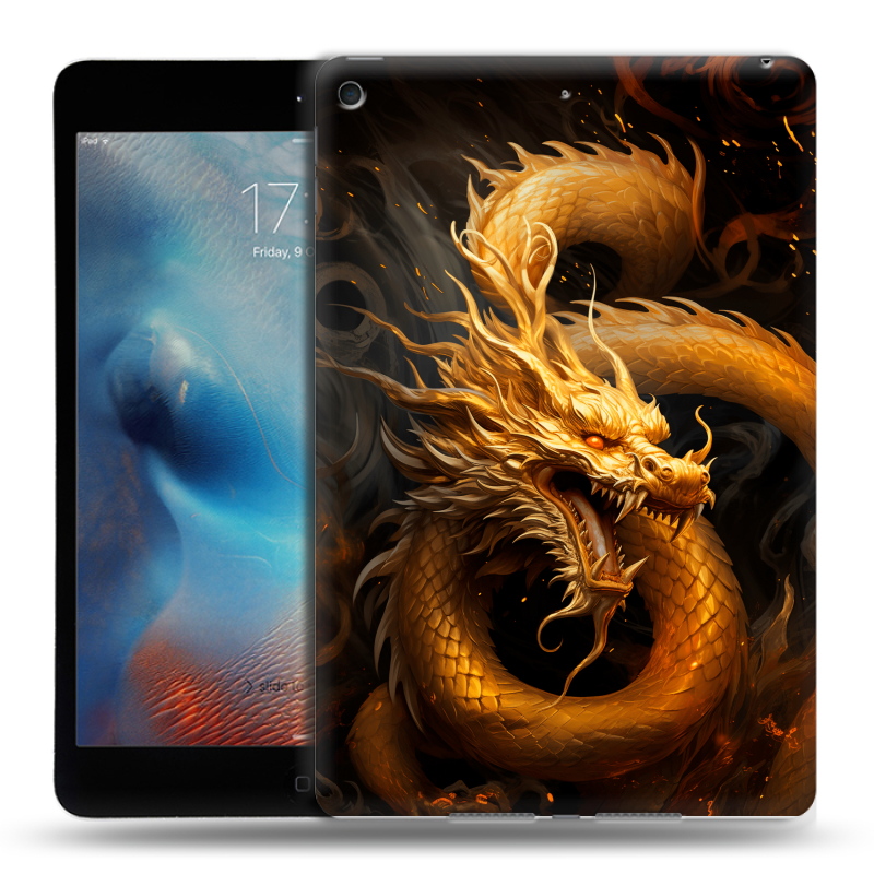Силиконовый чехол на Ipad Mini (2019) с принтом Золотой дракон Силиконовый чехол на Ipad Mini (2019) с принтом Золотой дракон