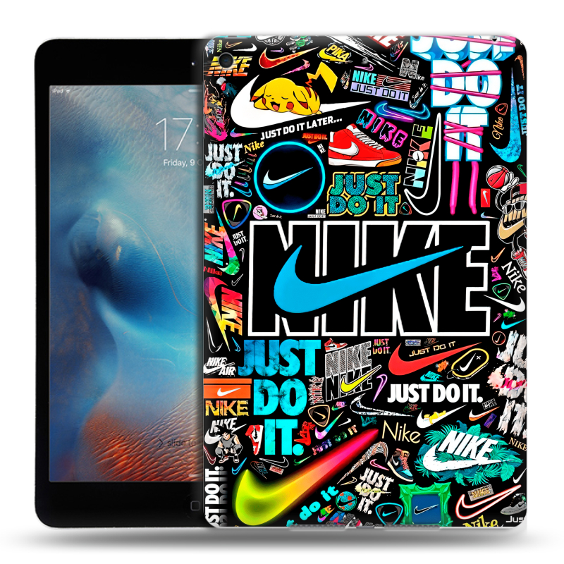 Силиконовый чехол на Ipad Mini (2019) с принтом найк nike черный Силиконовый чехол на Ipad Mini (2019) с принтом найк nike черный