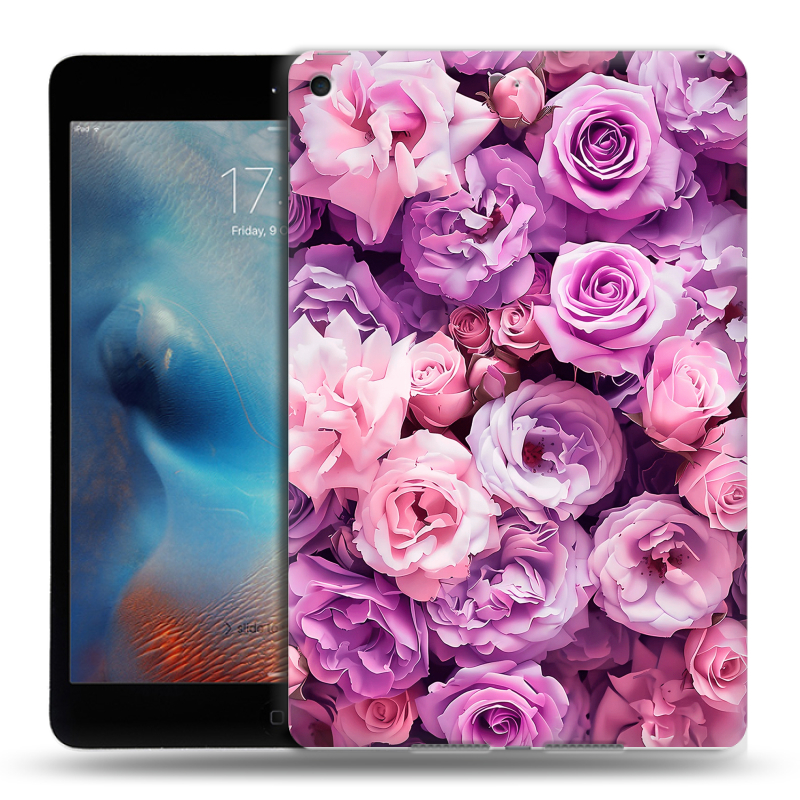 Силиконовый чехол на Ipad Mini (2019) с принтом лавандовые розы Силиконовый чехол на Ipad Mini (2019) с принтом лавандовые розы