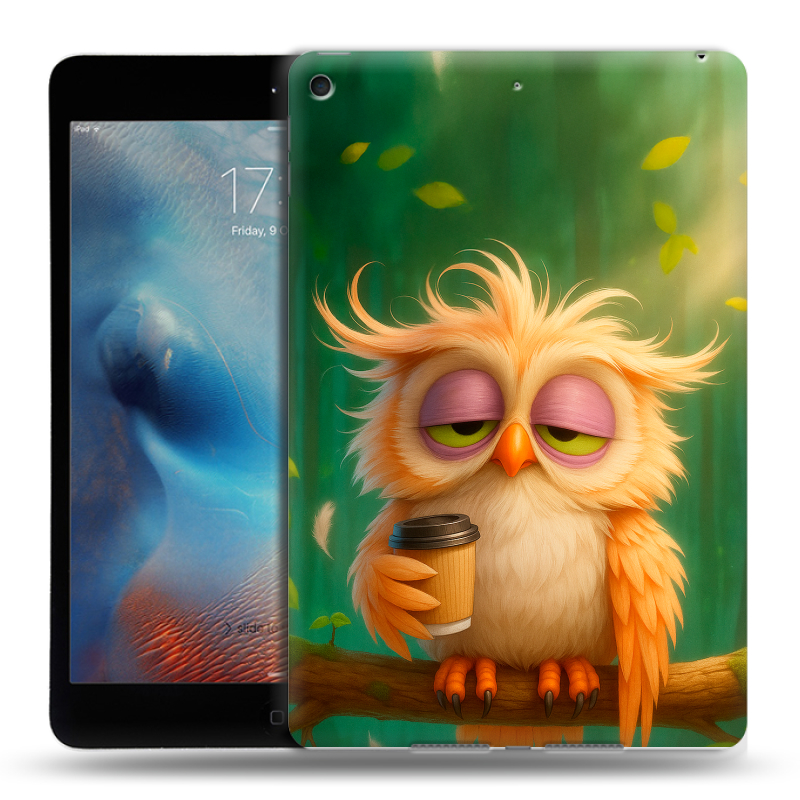 Силиконовый чехол на Ipad Mini (2019) с принтом сова Силиконовый чехол на Ipad Mini (2019) с принтом сова