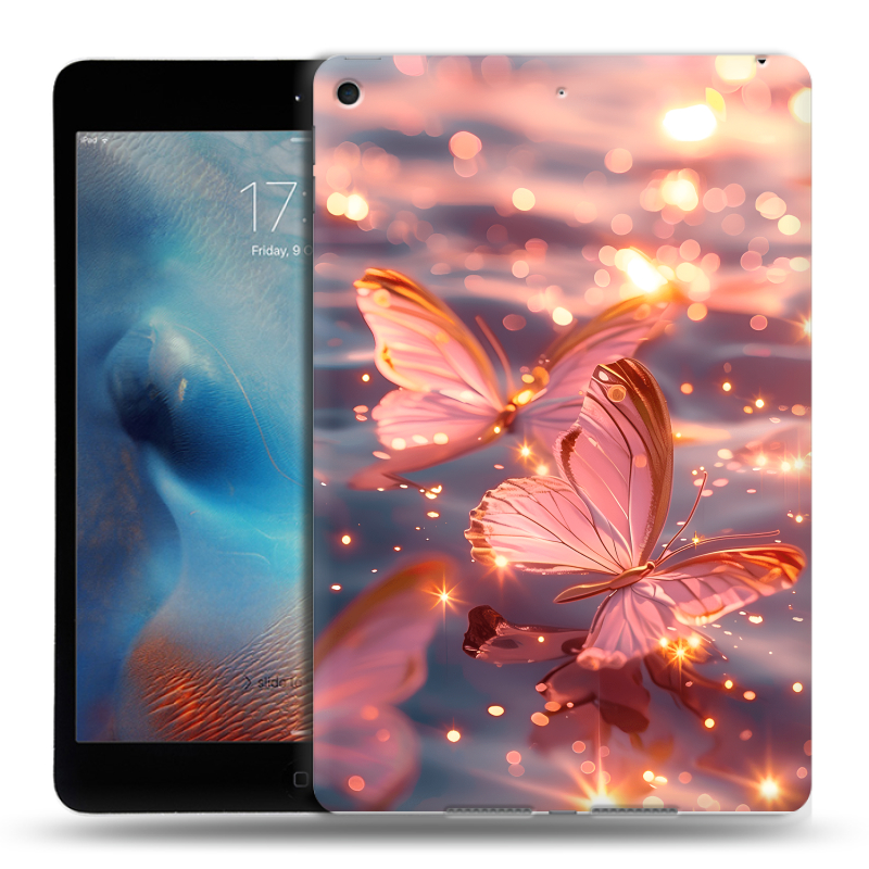 Силиконовый чехол на Ipad Mini (2019) с принтом бабочки розовые Силиконовый чехол на Ipad Mini (2019) с принтом бабочки розовые