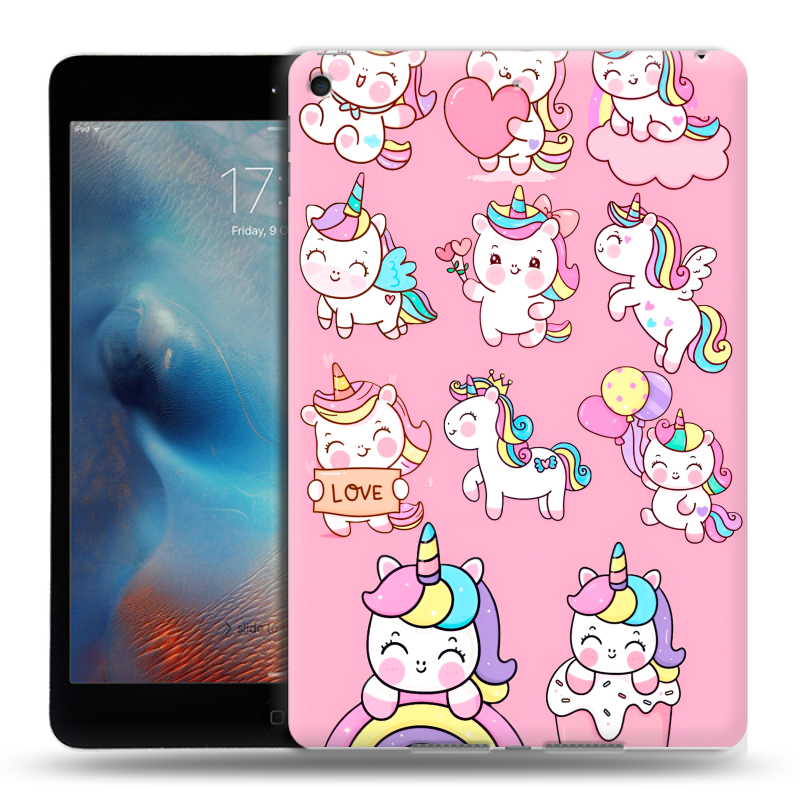 Силиконовый чехол на Ipad Mini (2019) с принтом Единороги и радуга Силиконовый чехол на Ipad Mini (2019) с принтом Единороги и радуга