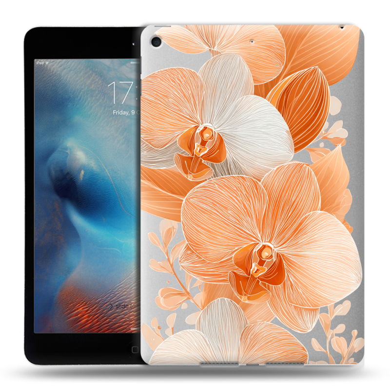 Силиконовый чехол на Ipad Mini (2019) с принтом Бежевые цветы Силиконовый чехол на Ipad Mini (2019) с принтом Бежевые цветы