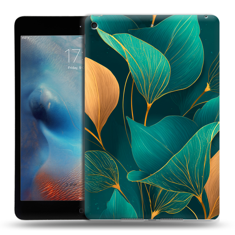 Силиконовый чехол на Ipad Mini (2019) с принтом Листья и золото Силиконовый чехол на Ipad Mini (2019) с принтом Листья и золото