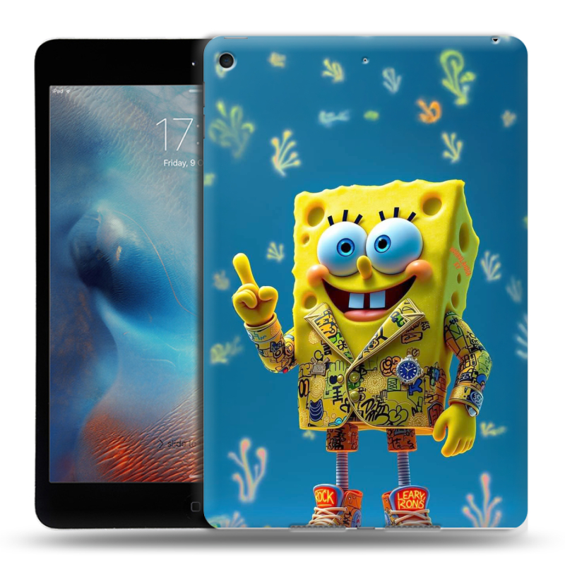 Силиконовый чехол на Ipad Mini (2019) с принтом Спанч боб Спанчбоб Силиконовый чехол на Ipad Mini (2019) с принтом Спанч боб Спанчбоб