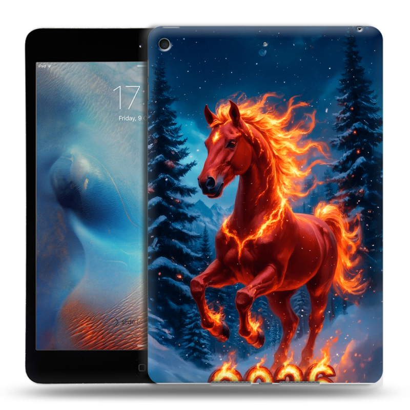Силиконовый чехол на Ipad Mini (2019) с принтом Новый год коня Силиконовый чехол на Ipad Mini (2019) с принтом Новый год коня