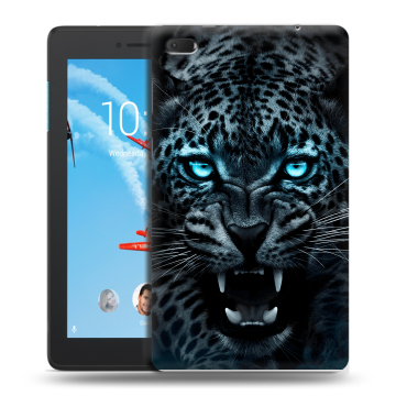 Силиконовый чехол на планшета Lenovo Tab E7 с принтом Темный леопард Силиконовый чехол на планшета Lenovo Tab E7 с принтом Темный леопард