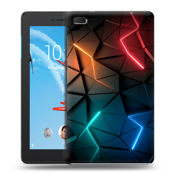 Силиконовый чехол на планшета Lenovo Tab E7 с принтом Абстракция неон Силиконовый чехол на планшета Lenovo Tab E7 с принтом Абстракция неон