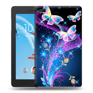 Силиконовый чехол на Lenovo Tab E7 с принтом Бабочки