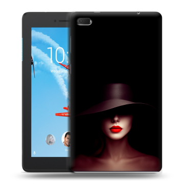 Силиконовый чехол на Lenovo Tab E7 с принтом Девушка в шляпе