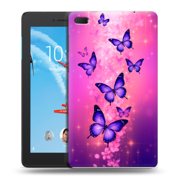 Силиконовый чехол на Lenovo Tab E7 с принтом Бабочки