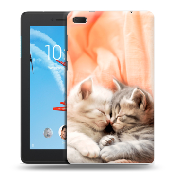 Силиконовый чехол на Lenovo Tab E7 с принтом Котята